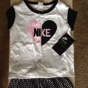NWT Nike girls shirt & short set